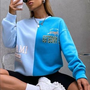 NWT Two Tone Blue Sweatshirt